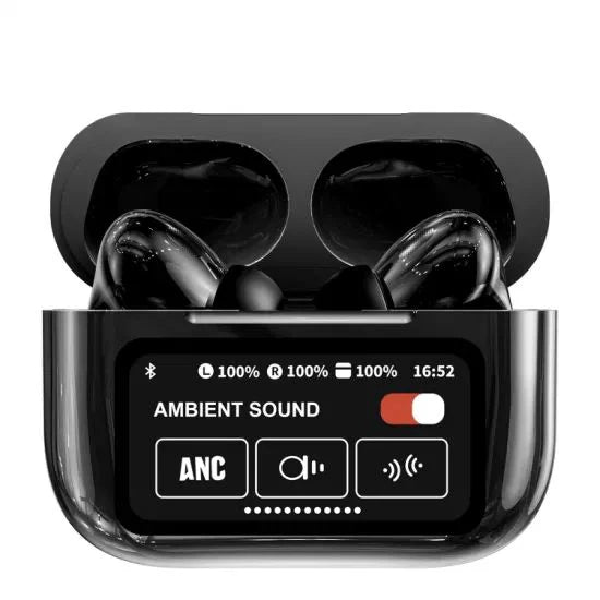 A9 AirPods Pro2 LCD Display with ANC ENC Feature Extra Bass with Lanyard and Buzzer Sound